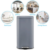 Homfa 30L Stainless Steel Step Trash Can Kitchen Garbage Can W/ Soft Close, Black,White, Silver, Gray, Red