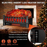 Electric Fireplace Insert with Infrared Remote, 5 Flame Levels, 24H Timer