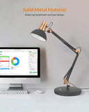 Adjustable Metal Desk Lamp with Clamp, Flexible Gooseneck, On/Off Switch