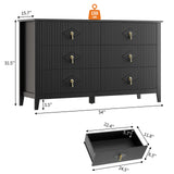 Dresser for Bedroom w/ 6 Drawers, 54" Extra Wide Modern Chest of Drawers