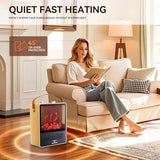 TEMPWARE 1500W Electric Fireplace Heater with Realistic 3D Flame, Quiet