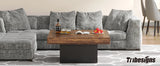 Engineered Wood Low Coffee Table for Living Room Rustic Brown & Black