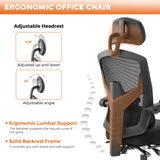 MCQ High Back Ergonomic Reclining Gaming Office Chair with Lumbar Support Pillow Mesh Swivel Rolling Rocking