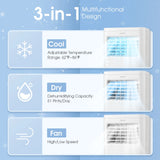 8000 BTU Portable Air Conditioner 3-in-1 AC Unit With Cool Dehum Fan