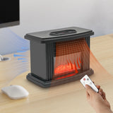 350W Mini Electric Fireplace Adjust 15-32°C Heater with 3D Realistic Flame