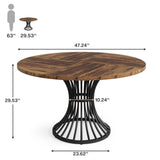 Tribesigns Round Dining Table for 4-6 People, 47-Inch Farmhouse Dinning Room Table