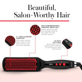 REVLON SmoothStay XL Hair Straightener - Heated Straightening Brush for Silky Straight Long-Lasting