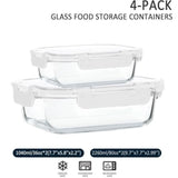80 oz and 36 oz]Extra Large Glass Food Storage/Baking Containers Set with Lids
