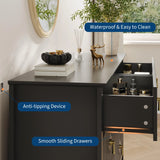 Dresser for Bedroom w/ 6 Drawers, 54" Extra Wide Modern Chest of Drawers