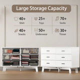 Rustic Farmhouse 6-Drawer Double Dresser, Dresser for Bedroom