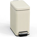 Stainless Steel Step Pedal Trash Can with Soft Close Lid, 6L/1.6G Small Garbage Bin for Bathroom, Kitchen