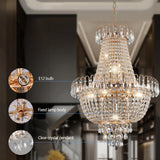 ARLGSITE Luxury Gold Crystal Chandelier Elegant Dazzling K9 Crystals Ceiling Light
