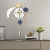 Large Modern Metal Wall Clocks with Swing Pendulum for Kitchen, Living Room