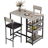 Dining Table Set for 2,3 Piece Kitchen Table Set with PU Cushion Chairs