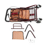 Foldable Shopping Cart with Seat, Rolling Walker with Brakes for Senior, Foldable Shopping Cart