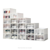20PCS/24PCS Foldable Flip Shoe Boxes Set Shoe Rack Stackable Storage Container Plastic Clear Shoe Case