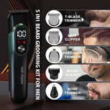 Hair Clippers for Men Professional 5 in 1 Cord Cordless Beard Nose Ear Body Grooming Hair Clipper Trimmer