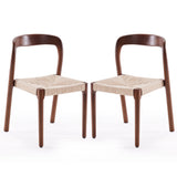 Farini Set of 2 Ash Wood Stackable Dining Chair Mid Century Modern