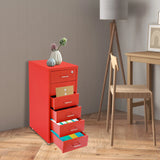 6-Drawers Mobile File Cabinet With Lock 4* Wheels Steel Vertical  Filing Cabinet Office Cabinet