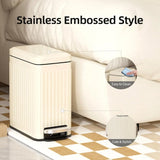 Stainless Steel Step Pedal Trash Can with Soft Close Lid, 6L/1.6G Small Garbage Bin for Bathroom, Kitchen