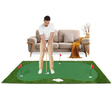 Golf Putting Training Mat 3 Flag Practice Putting Green Mat Movable