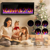 50" Smart Electric Fireplace Heater, Sleek Black, with Remote & Timer