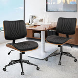 Office Chair with Wheels, Adjustable Height, Leather Swivel Chair for Desk,
