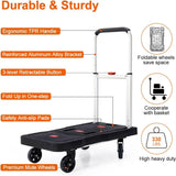 Folding Hand Truck Platform Truck 330 Lbs Heavy Duty Dolly Cart with Wheels