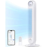 Tower Fan for Bedroom, 25ft/s Smart Standing Fans with 4 Modes, 4 Speeds