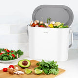 Multipurpose Plastic Kitchen Trash Can Stay Open Lid Soft Seal Countertop Garbage Bin Easy Carry Handle