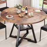 Round Dining Table for 4Kitchen Dining Room Circle Dinner Pedestal Table Space Saving