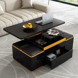 U-Can Lift-Top Coffee Table with 4 Storage Table for Living Room