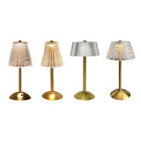 3 Colors LED Crystal Table Lamp Dimmable Bedside Night Light Rechargeable