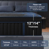 12"Gel Memory Foam Hybrid Pocket Spring Mattress Twin Full Queen King