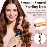 3 in 1 Curling Iron Set with Thermal Brush Flat Iron Hair Straightener Dual
