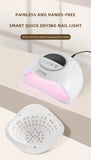 320W UV LED Nail Lamp 72LEDS Gel Polish Drying Lamp with Automatic Sensing 4 Timer Professional Nail