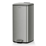 mVm Stainless Steel Trash Can 20L/30L, Step Pedal Garbage Bin with Lid, Fingerprint-Resistant, Soft Close