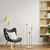 10pcs 3 Arm Gold Candelabra for Table 34in Tall Metal Candlestick Holder