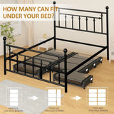 4-Pack Large Under Bed Storage Containers with Smooth-Rolling 4-Wheel