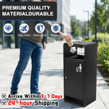 40L/10 Gallon Stainless Steel Standing Garbage Can Four-Side Openings Commercial Metal Waste Bin