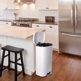 Homfa 30L Stainless Steel Step Trash Can Kitchen Garbage Can W/ Soft Close, Black,White, Silver, Gray, Red