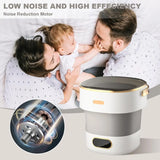 13L Portable Washing Machine for Underwear & Socks, Foldable Mini Washer with 3 Wash Modes