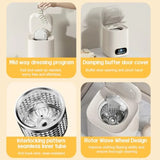 Portable fully automatic washing machine for apartments, dorms, RVs travel; ABS plastic body; white;