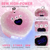 2 in 1 Rechargeable Diamond UV LED Nail Dryer Lamp With Handheld Mini UV Light, Professional Cordless Lamp