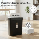 Paper Shredder for Home, 10-Sheet Cross Cut with 13L Basket, P-4 Security Level