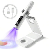 Rechargeable Handheld UV Nail Lamp With Stand, Mini Portable Wireless Nail Lamp With LCD Display,