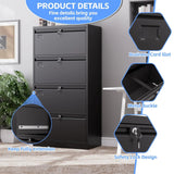 4 Drawer Metal Lateral File Cabinet with Lock for Home Office School Letter