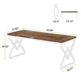 Tribesigns 63" Large Industrial Executive Desk with Extra Thickened Tabletop & Metal Frame