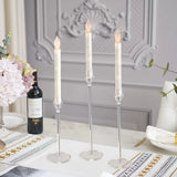18PCs Candlestick Holder Clear Taper Candle Holders Set for Events Party