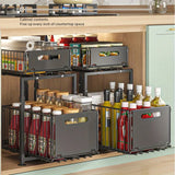 2 Tier Slide Out Cabinet Organizer Heavy Duty, Under Sink Storage Shelf for Kitchen Bathroom,